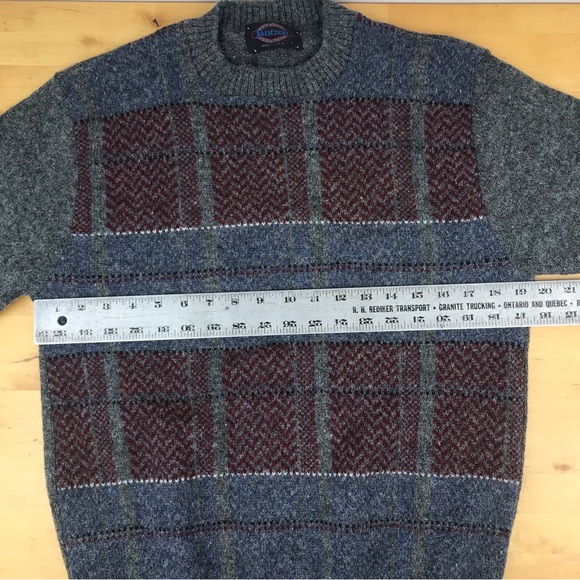 VTG Jantzen Wool Sweater Crewneck Gray Multicolor Made In USA EUC - Picture 10 of 11